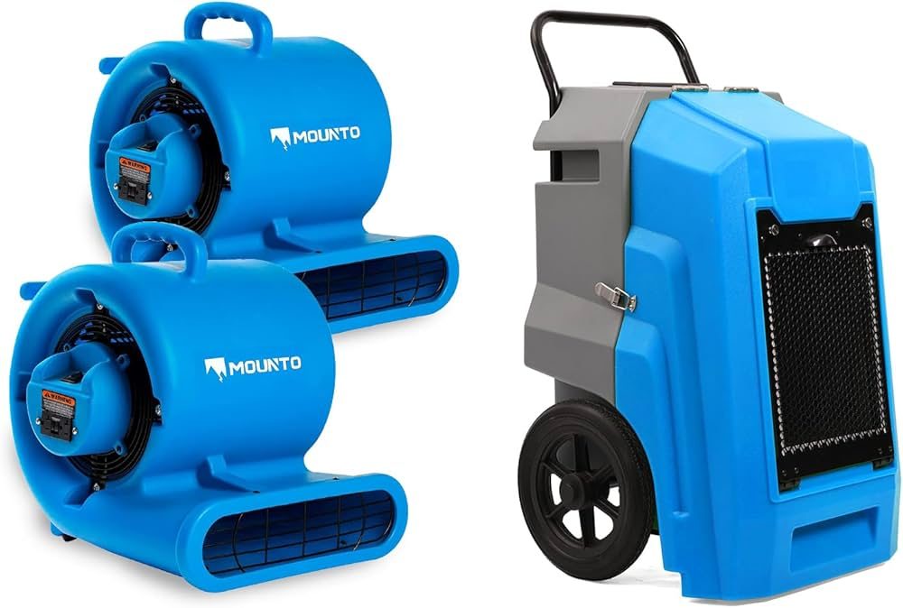 Commercial dehumidifier and air movers used for structural drying